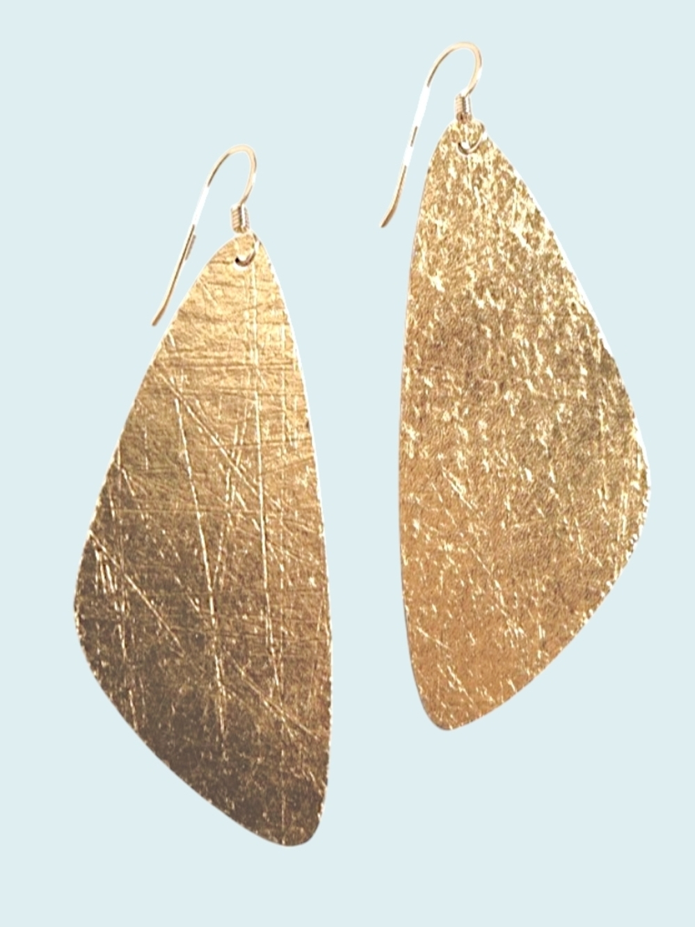 Gold Leather Teardrop Dangle Earrings - Women Jewelry